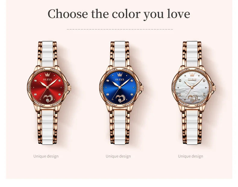 OLEVS Fashion Love Diamond Women Watches