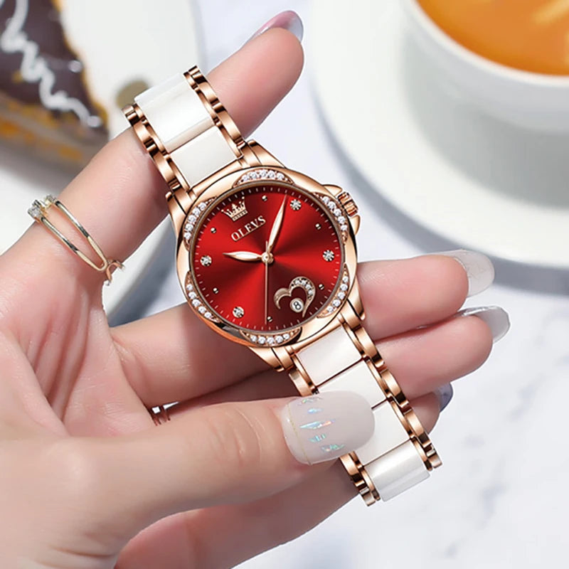 OLEVS Fashion Love Diamond Women Watches